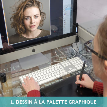 Création du visage esquisse à la palette graphique